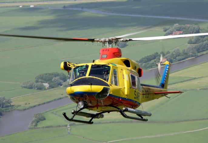 The AB-412 SP Search and Rescue is nicknamed 'Tweety' because of it bright yellow colour