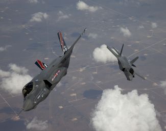 F-35A AF-1 and AF-2 arrival at Edwards Air Base