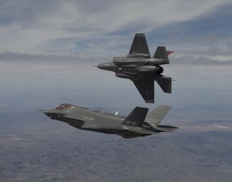 F-35A AF-1 and AF-2 arrival at Edwards Air Base